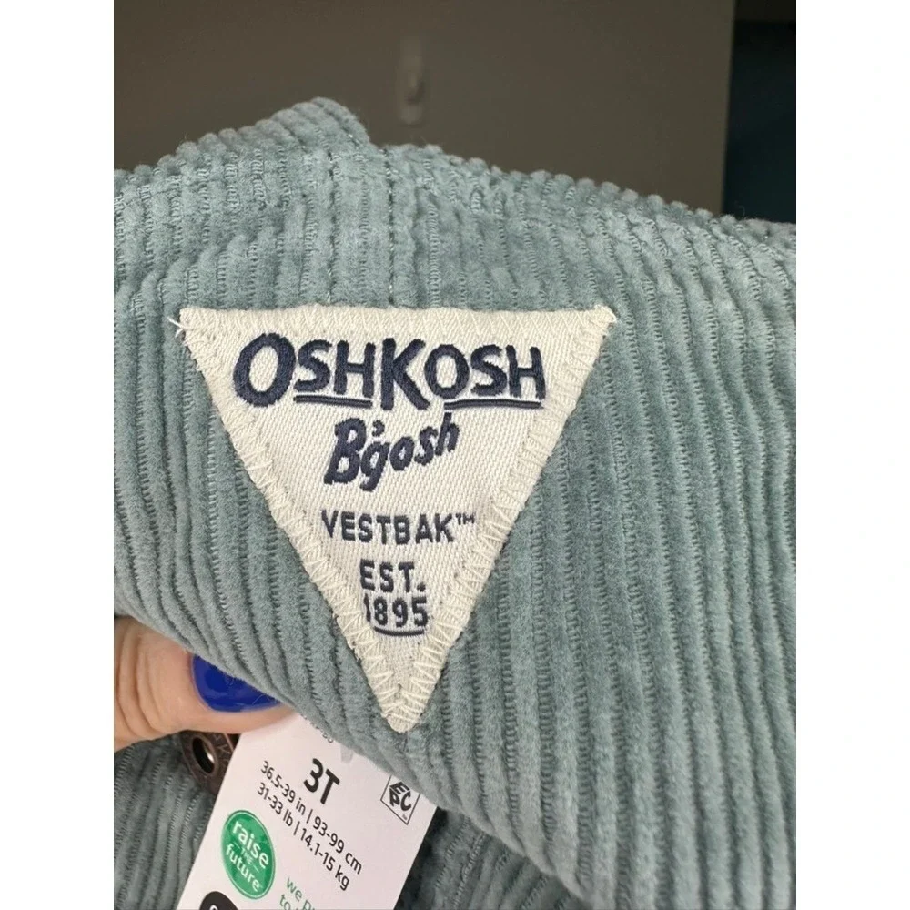 OshKosh Bgosh Corduroy Overall Dress -‎ Kids Size 3T - Sage Green